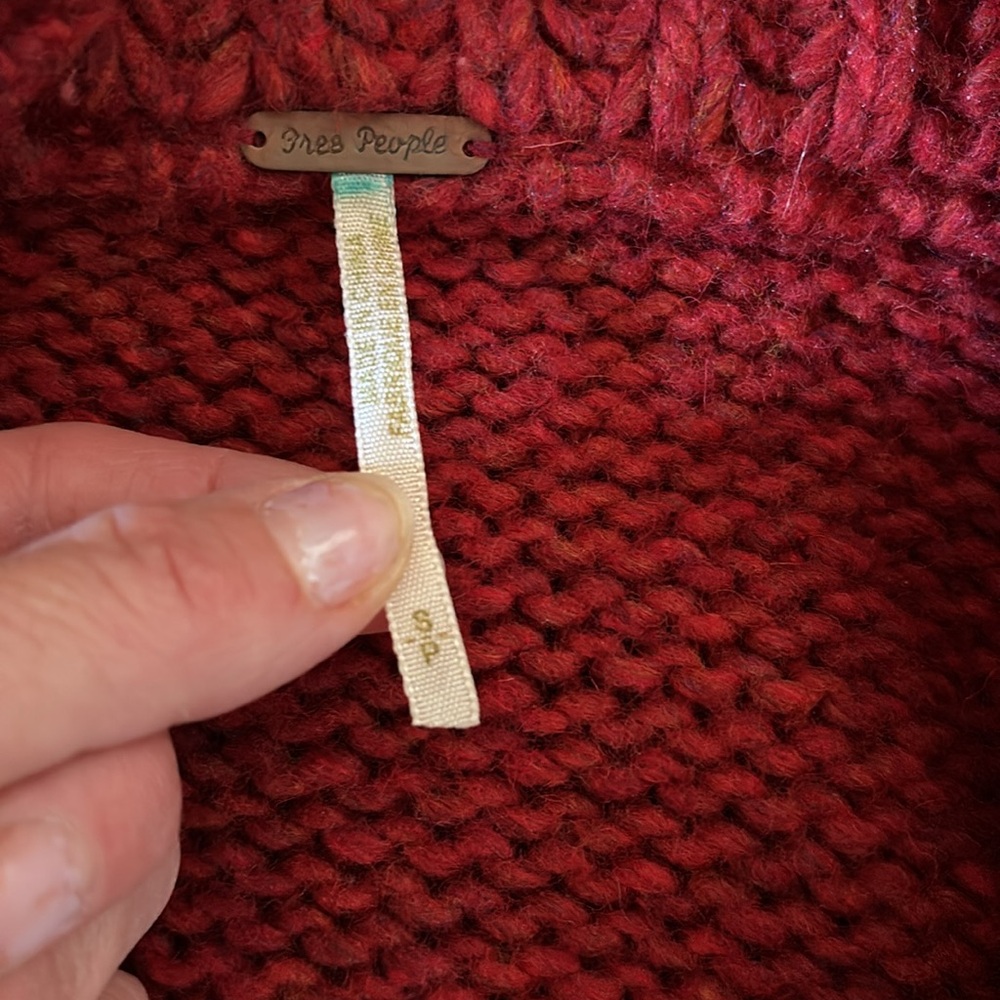 Free People Color Block Wool Sweater Jacket - Picture 2 of 3